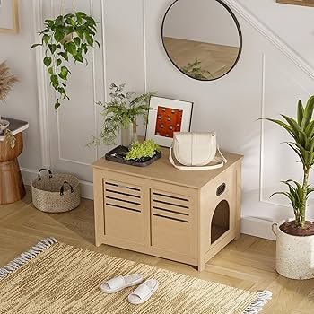 Amazon.com: DINZI LVJ Litter Box Enclosure, Flip Top Litter