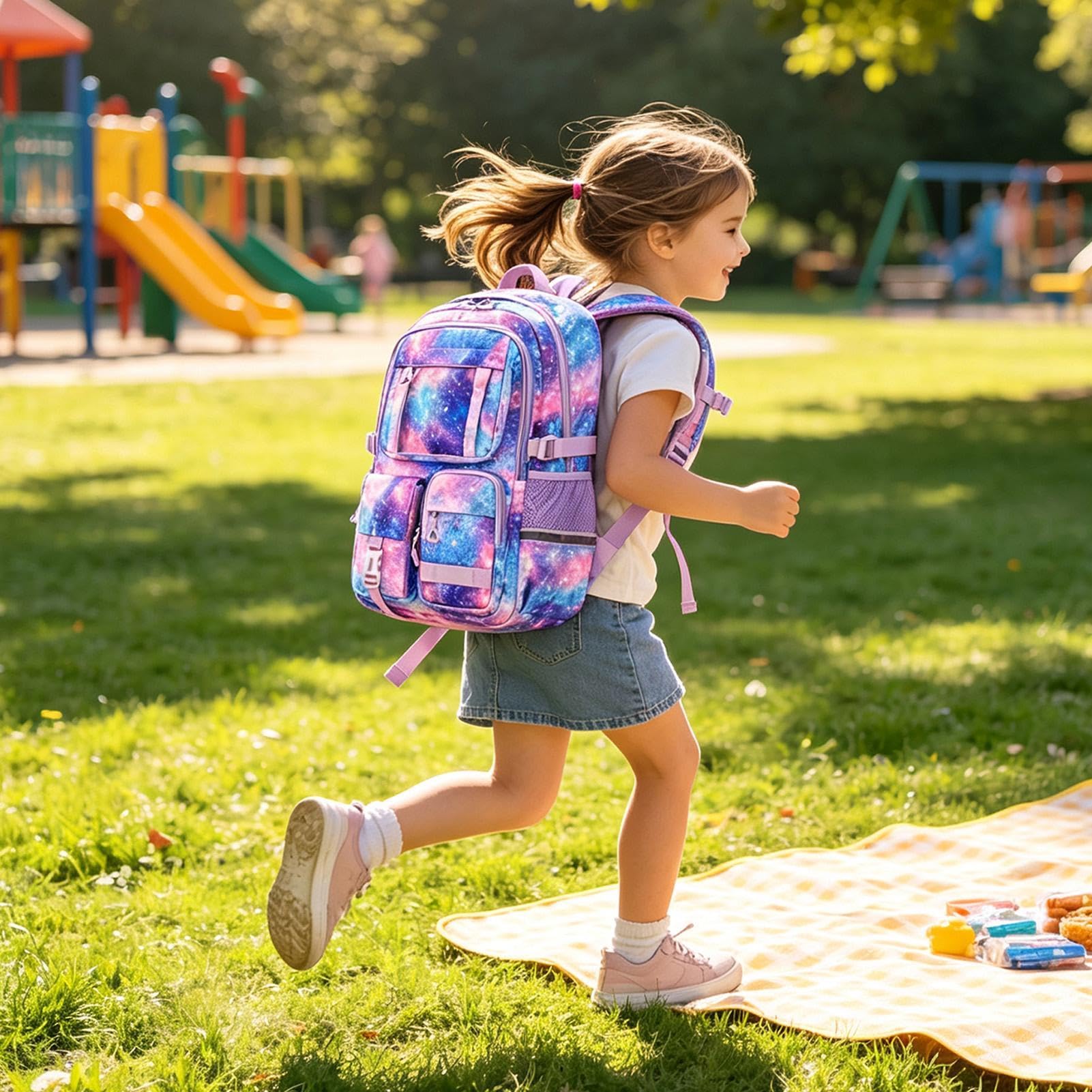 Genérico Kinderrucksack, 3-teilig, wasserdicht, mehrere Taschen, mit