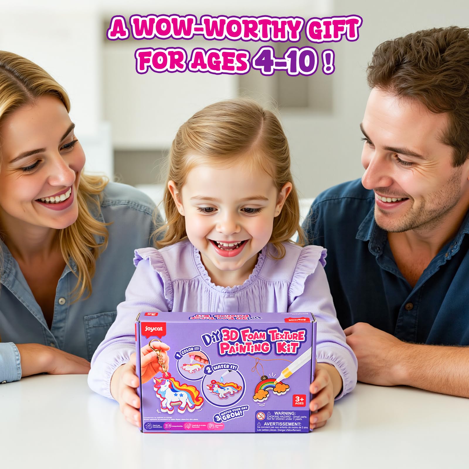 JoyCat Kit de Loisirs Créatifs, Kit de Peinture à Texture Magique Princesses & Licornes, Peinture et Bricolage Sans Salissures, Activité Manuelle Cadeau Fille Garçons 4 5 6 7 8 9 10 Ans