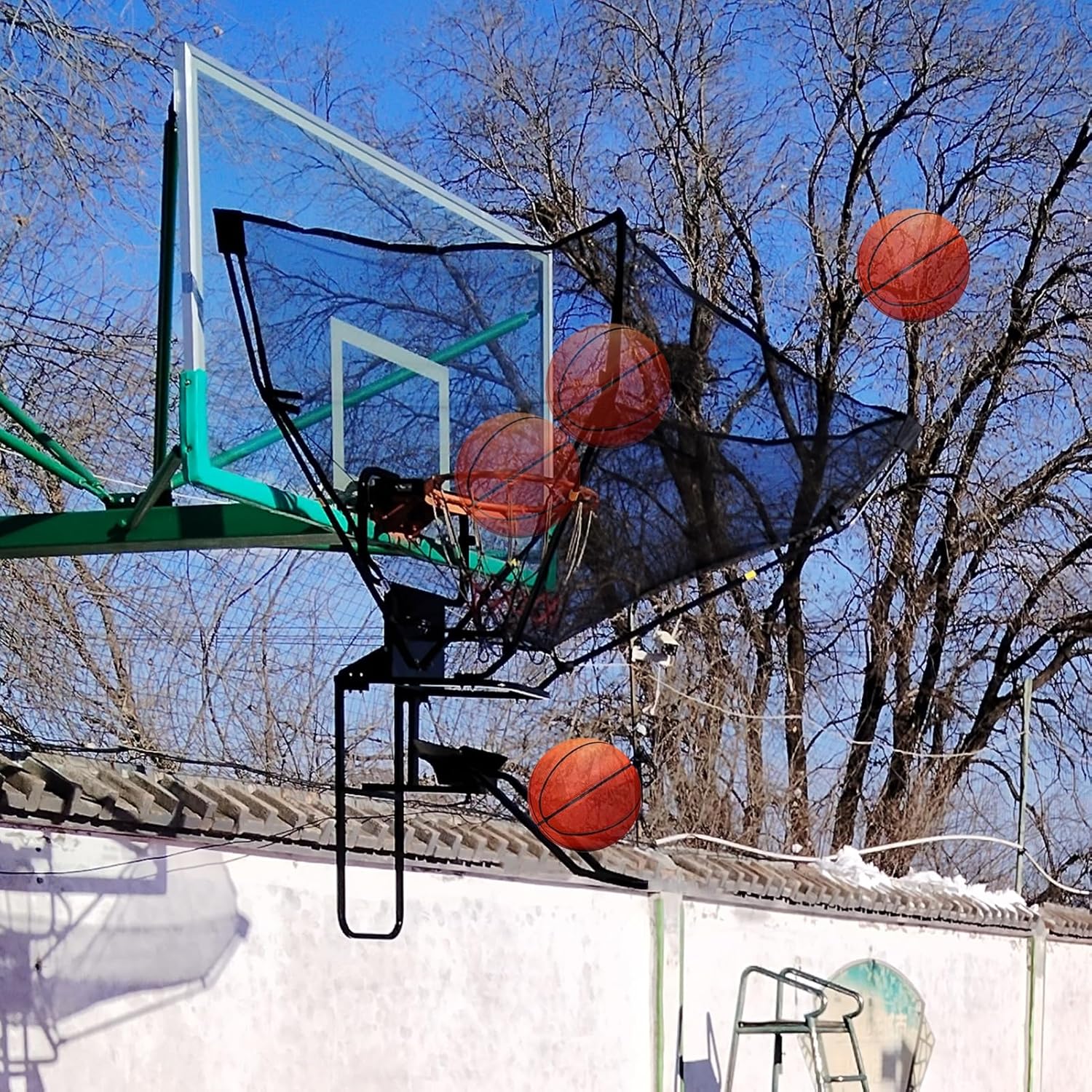 Basketball Shot Returner System - Metal Shooting Trainer, Automatic Ball Return Aid, Basketball Practice Catcher Net for Enhanced Shooting Skills & Performance Improvement