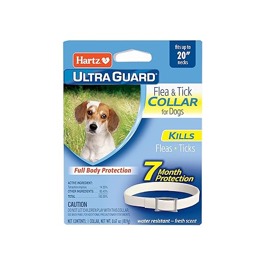 Hartz UltraGuard Flea & Tick Collar for Dogs and Puppies, 7 Month Flea and Tick Protection and Prevention Per Collar, White, Up to 20 Inch Neck