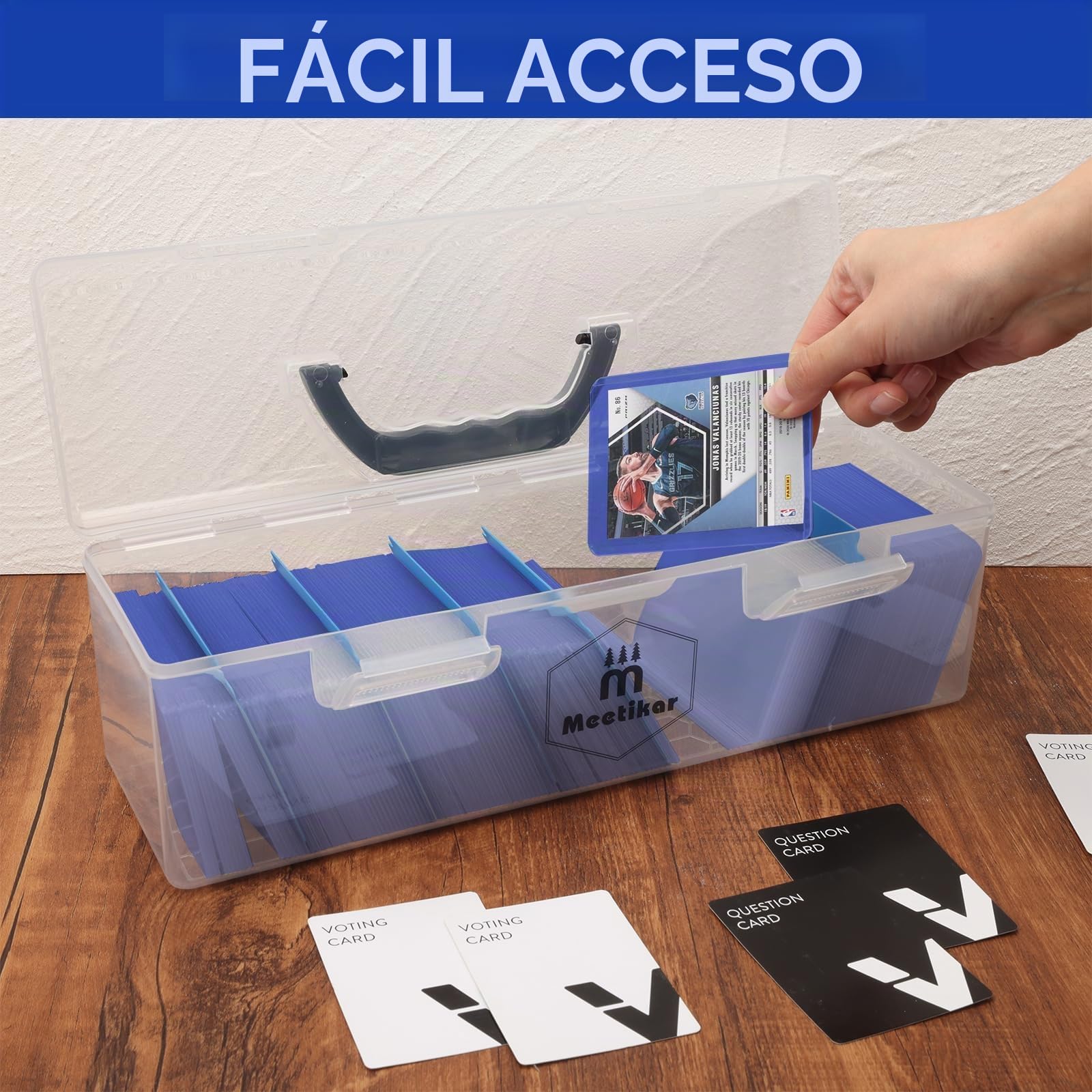 Caja De Almacenamiento Para Tarjetas Coleccionables Con 5 Divisores – Capacidad Para Más De 1000 Tarjetas – Compatible Con MTG, Yugioh Y Deportivas