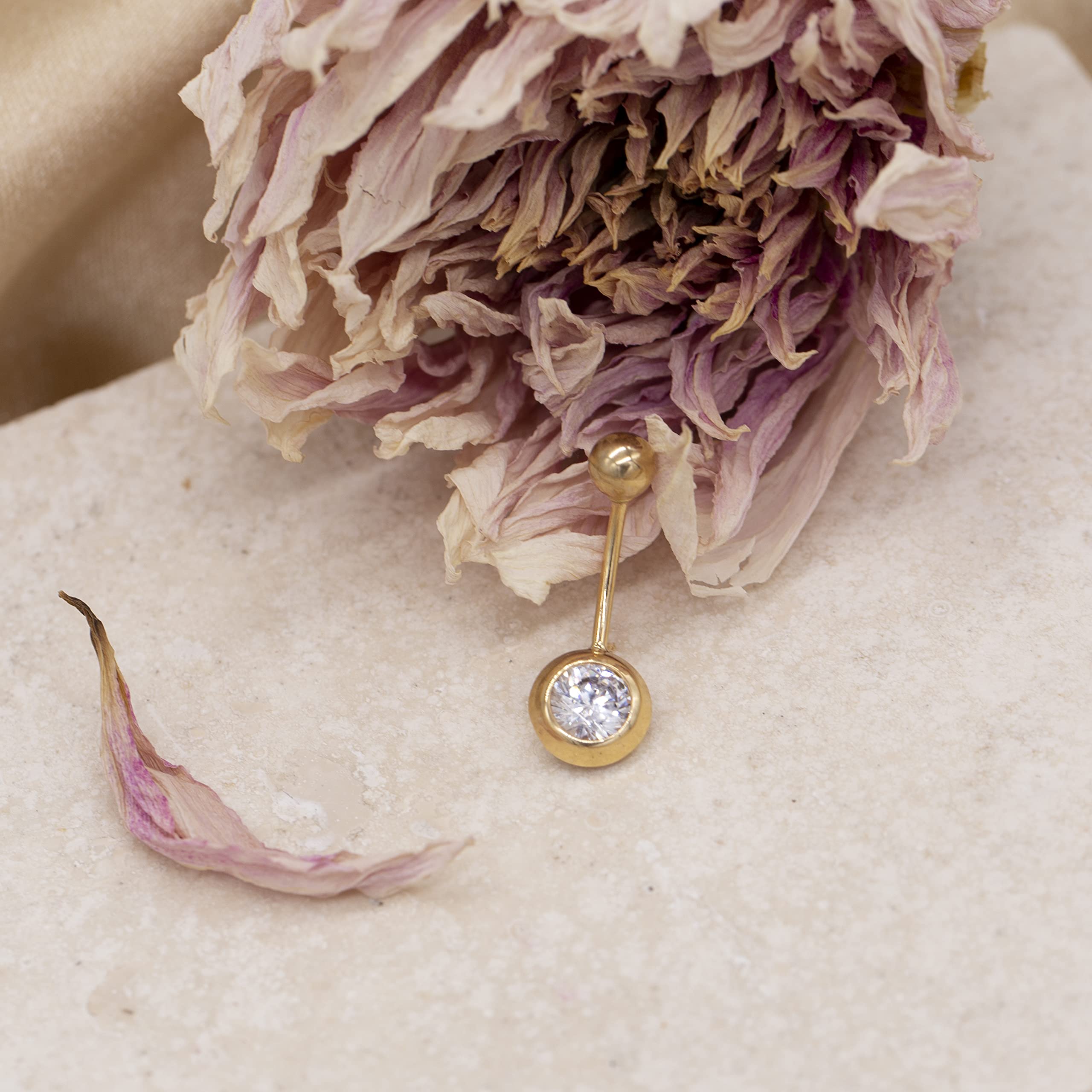 Carissima Piercing all’ombelico con zircone da donna in oro giallo 9 ct