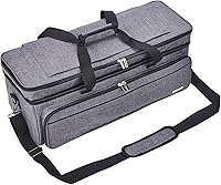 Vista 6 de NICOGENA Estuche de transporte de doble capa con bolsillo para tapete para Cricut Maker 4, Explore 4, múltiples compartimentos frontales grandes