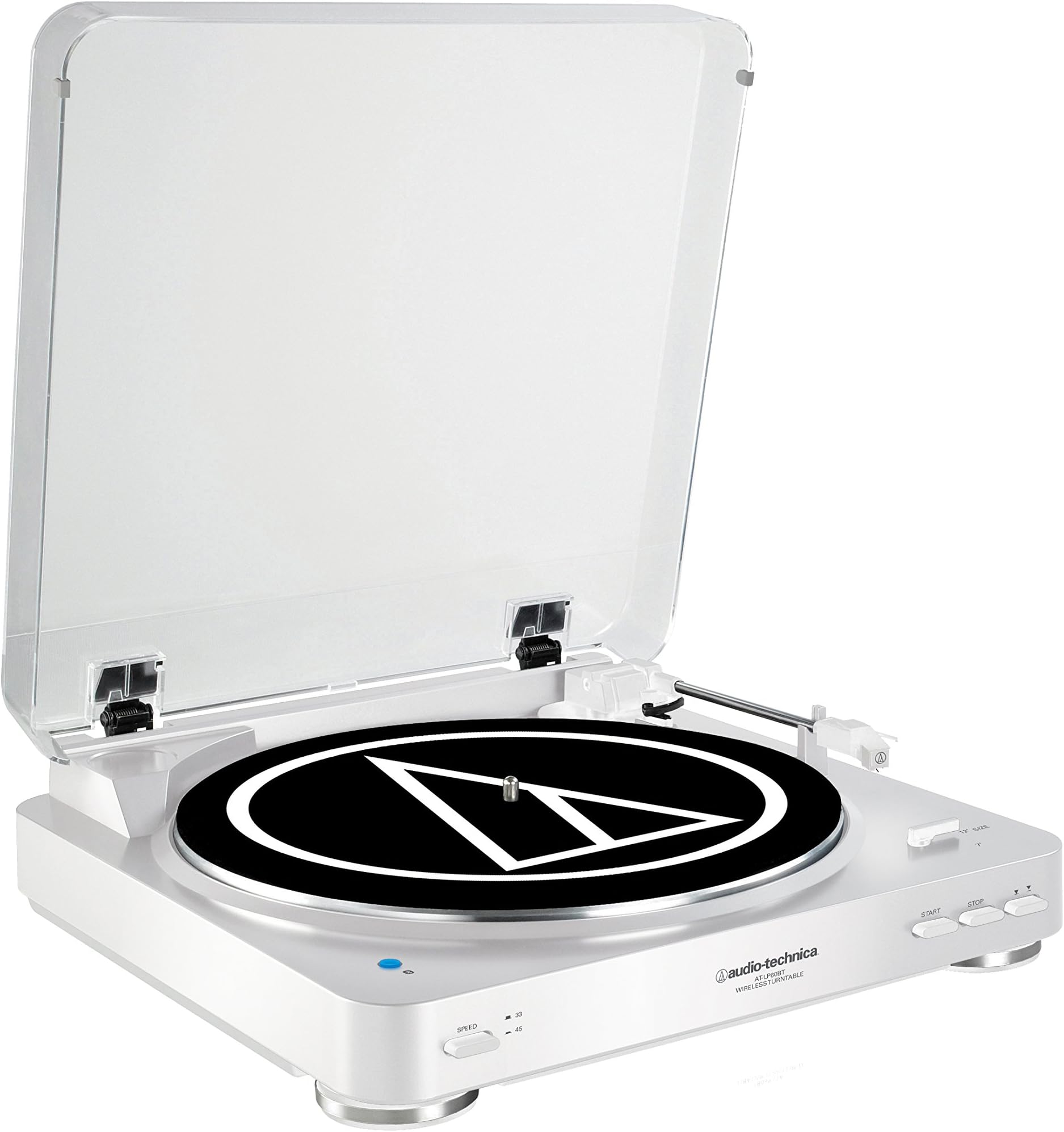 Audio Technica AT-LP60WH-BT Fully Automatic Bluetooth Wireless Belt-Drive Stereo Turntable, White