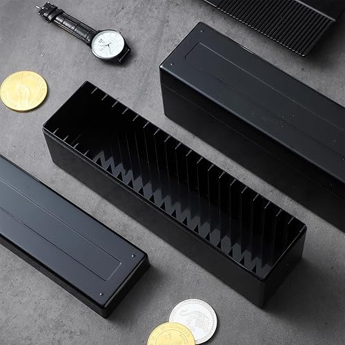 Miniatura 10 de Caja de almacenamiento de monedas de plástico de 6 piezas con 20 soportes para monedas de losa, caja de colección de monedas, contenedor de monedas