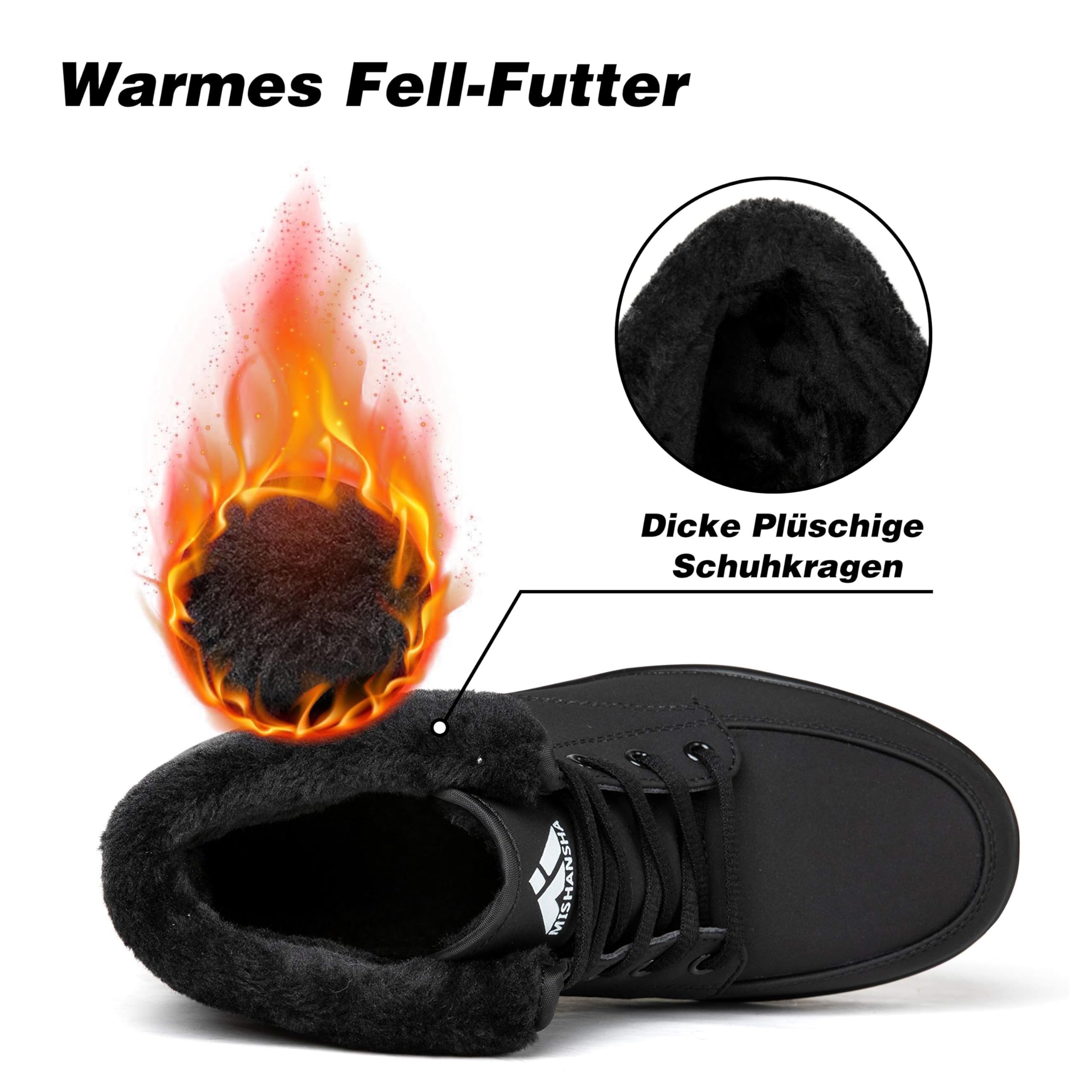 Mishansha Impermeabile Stivali Scarpe Neve Donna Scarponcini Invernali Calda Boots Antiscivolo Stivaletti All'Aperto Gr.36-42