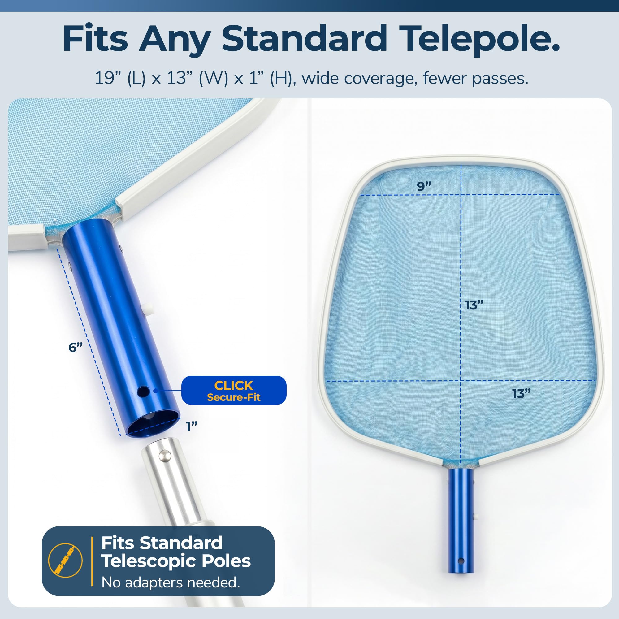 Aqua First NA8006 Standard Leaf Pool Skimmer, Azul
