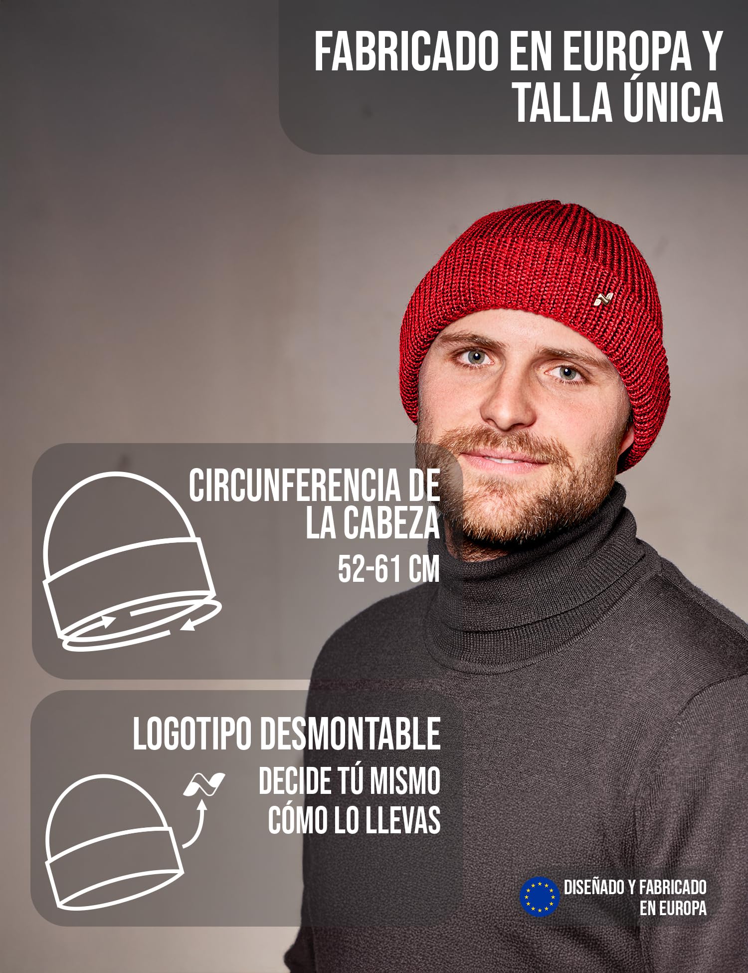 NYTTED® Gorro Lana Virgen Hombre y Mujer – Gorros Lana Virgen Estilo Troyer, Made in Germany, en 100% Lana Virgen Gorro Invierno Hombre