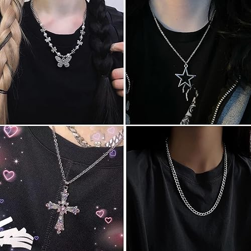 Miniatura 4 de Y2k Accesorios Goth Grunge Y2k Estrella Indie Mariposa Boho Cruz Colgante Y2K Joyería para Mujeres Hombres