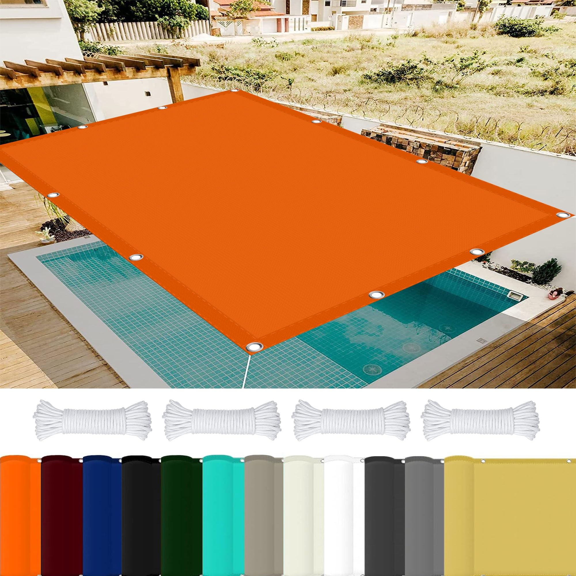 Pergola Canopy Replacement 1 x 1.5 m(3.28 x 4.92ft) Waterproof Outdoor Sunscreen Awning Pes Polyester for Outdoors,Garden,Yard, Orange