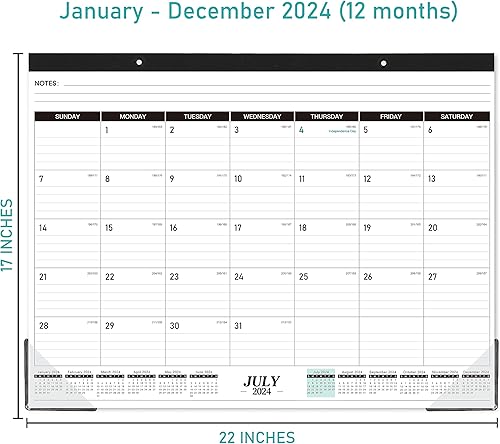 Miniatura 5 de Calendario de escritorio 2024  Calendario 2024, marzo 2024  diciembre 2024, calendario de escritorio grande de 10 meses de 22 x 17 pulgadas, bloques