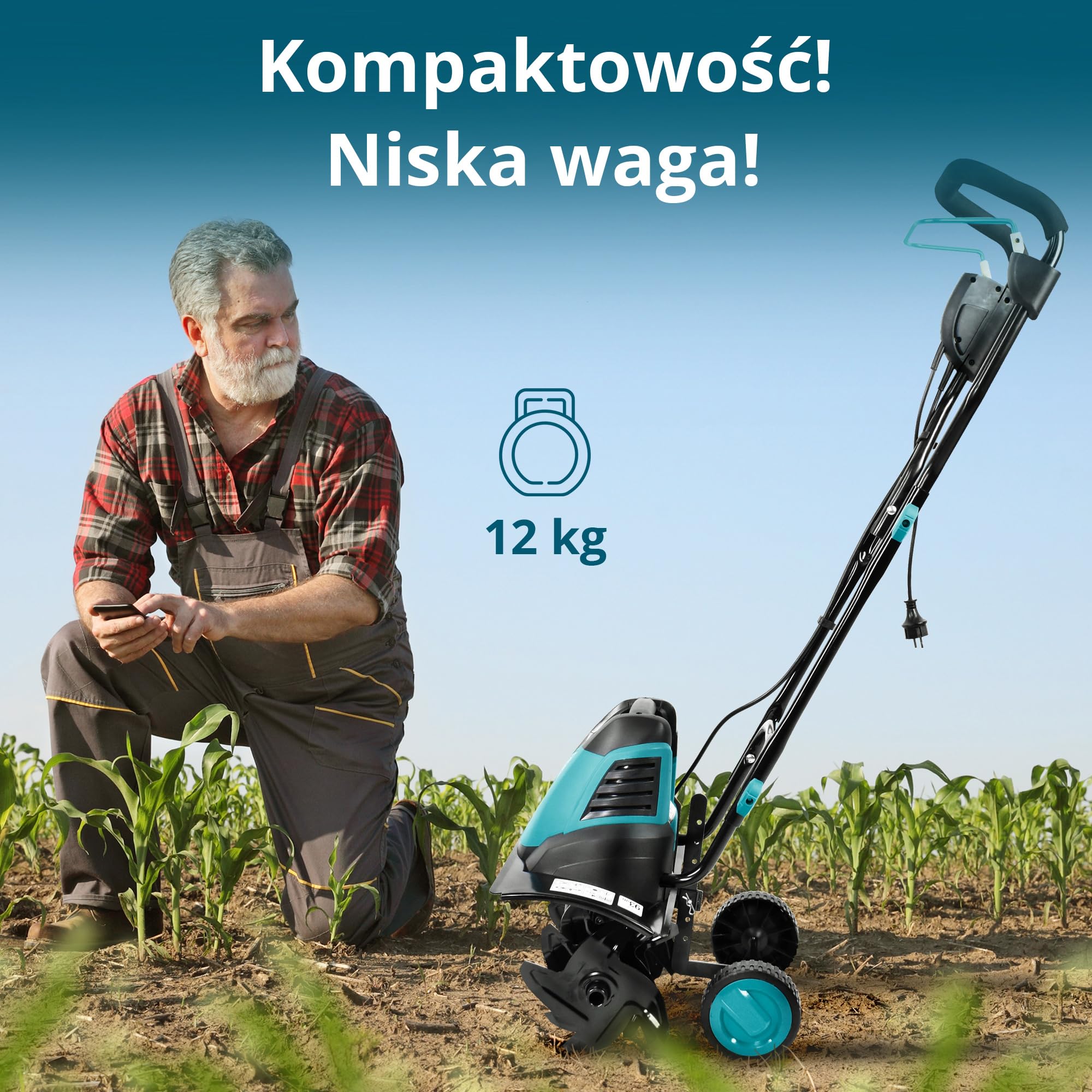 Könner & Söhnen Glebogryzarka Elektryczna KS 1500T E, Kultywator Ogrodowy moc silnika 1000 W, szerokość robocza do 45 cm, głębokość do 22 cm