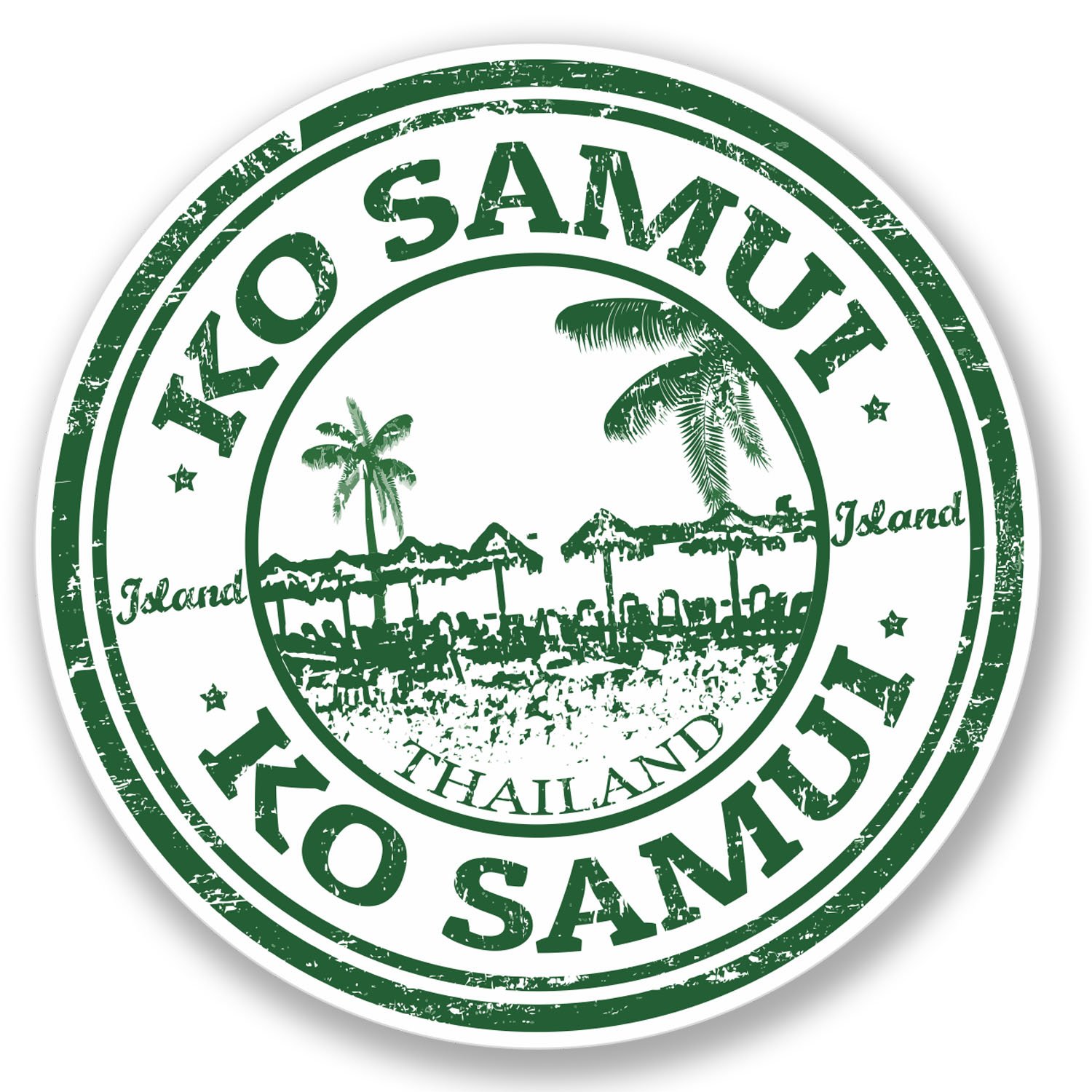 Destinationvinyl Multi 2 X Ko Samui Thailand Sticker Car Bike Bike Laptop Decal Travel Luggage #4202 (10Cm X 10Cm)