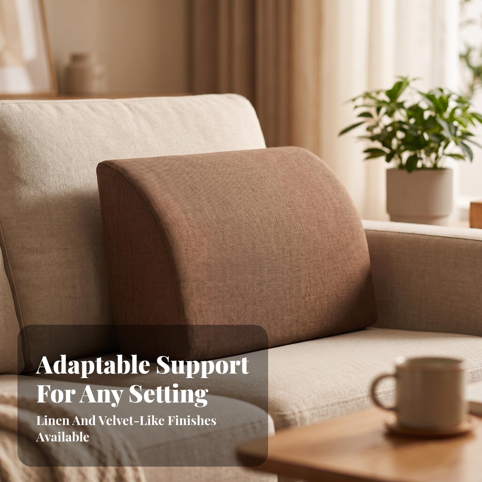 Supporto per Schienale Resistente, Linen Coffee, Hard 50CM