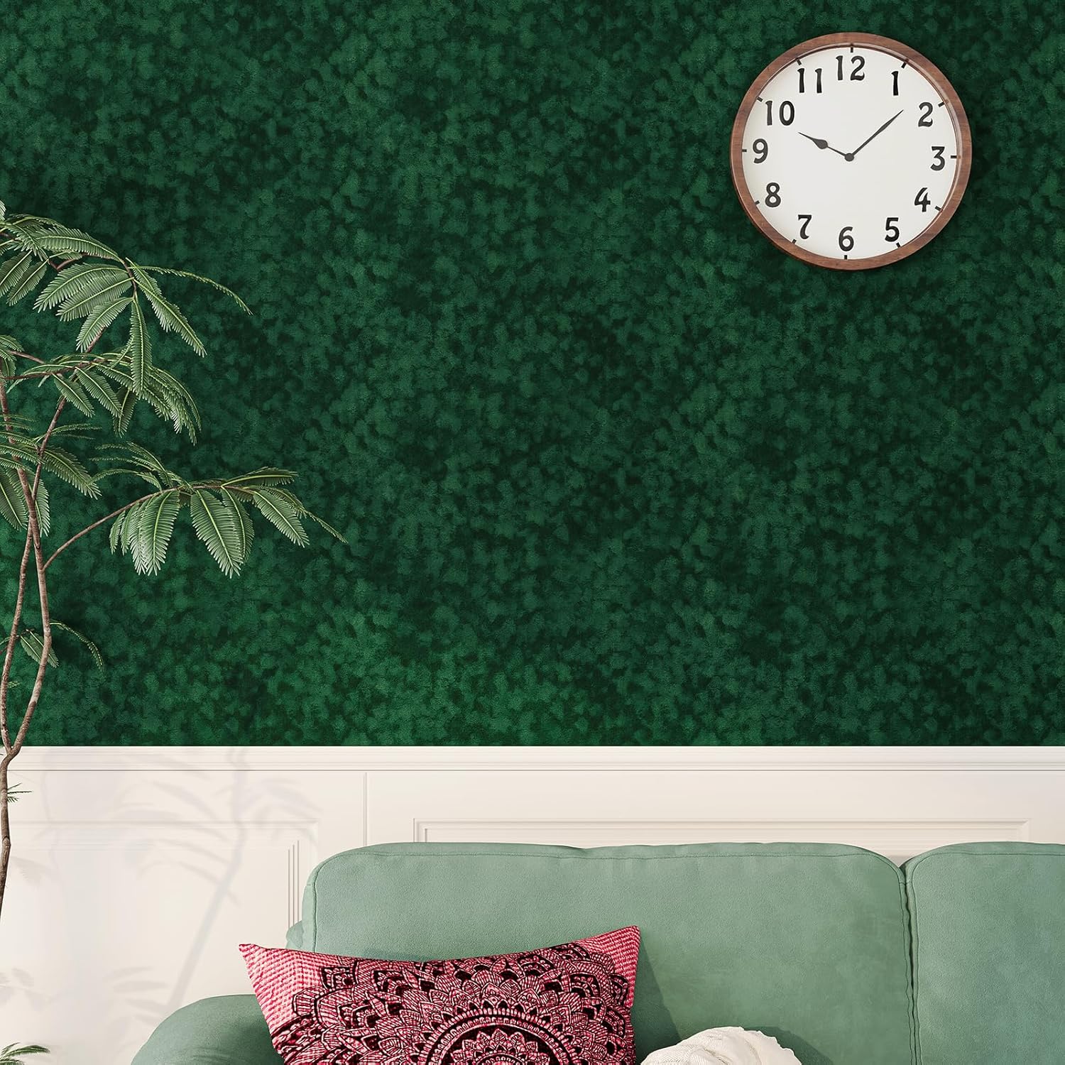 Green Velvet Flocking Liner Self Adhesive Felt Drawer Liners for Dresser Jewelry Box 15.7"x160" Removable Soft Flocking Fabric Green Peel and Stick Wallpaper for Cabinets DIY Arts and Crafts