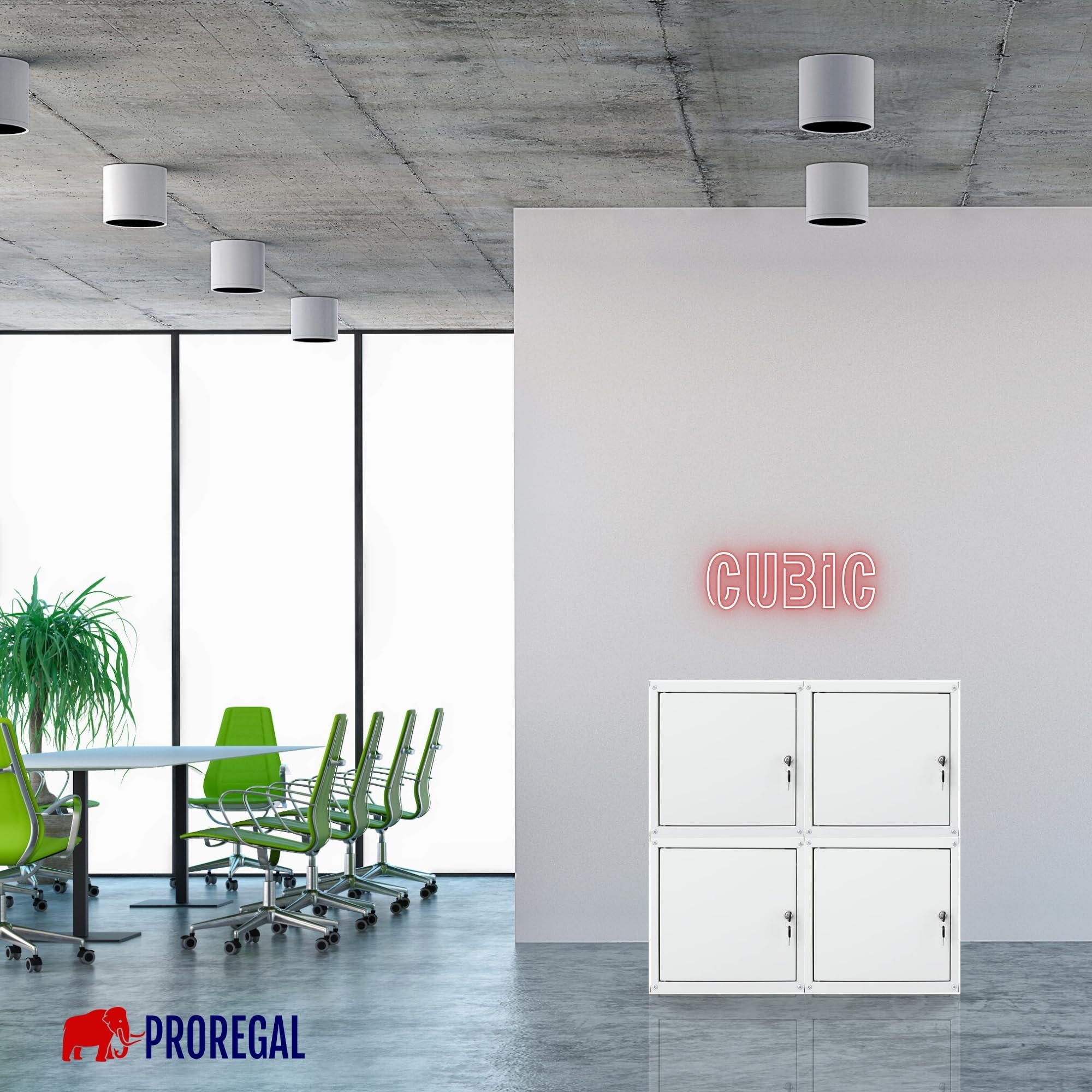 PROREGAL Schließfachwürfel Cubic HxBxT 35x35x35cm Grau Schließfachschrank Metallspind Wertfachschrank Umkleideschrank