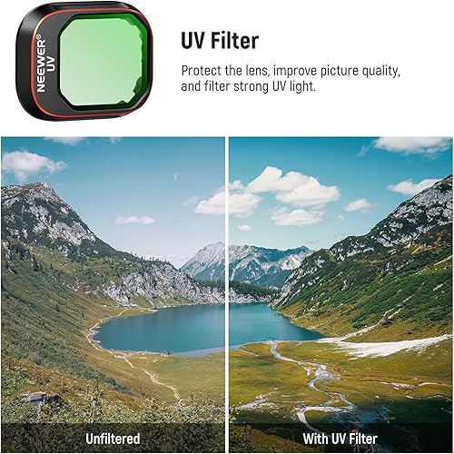 Miniatura 31 de NEEWER Juego de filtros ND/PL compatibles con DJI Mini 4 Pro, 6 unidades UV CPL ND8/PL ND16/PL ND32/PL ND64/PL Polarizador de densidad neutra