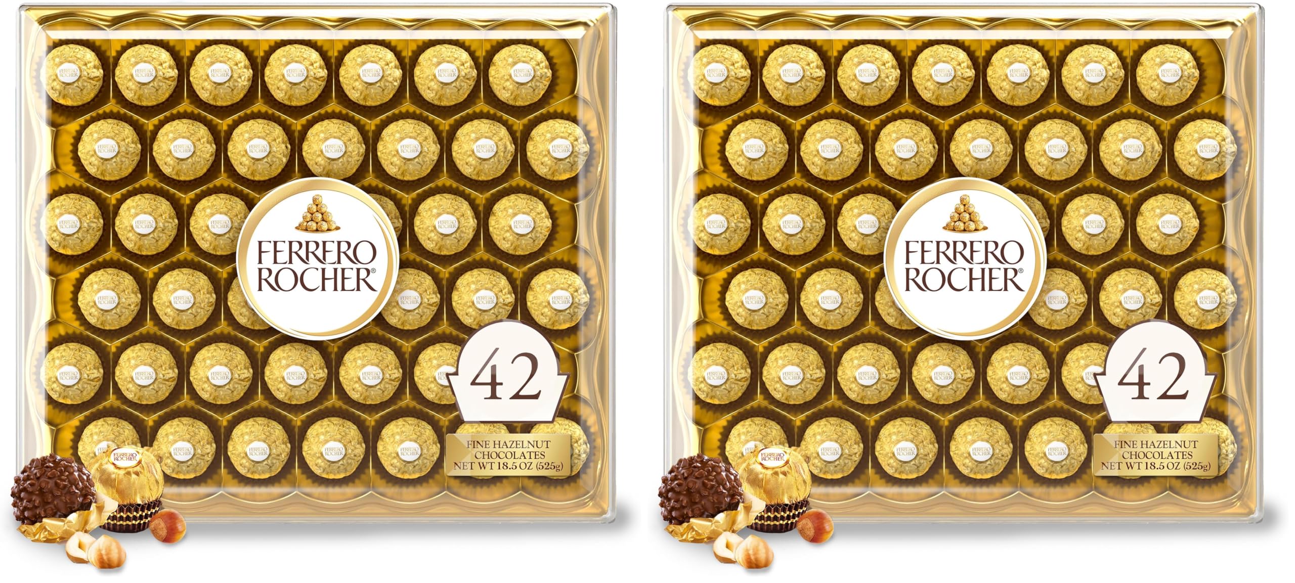 Premium Gourmet Milk Chocolate Hazelnut, Individually Wrapped Candy for Gifting, 42 Count (Pack of 2)