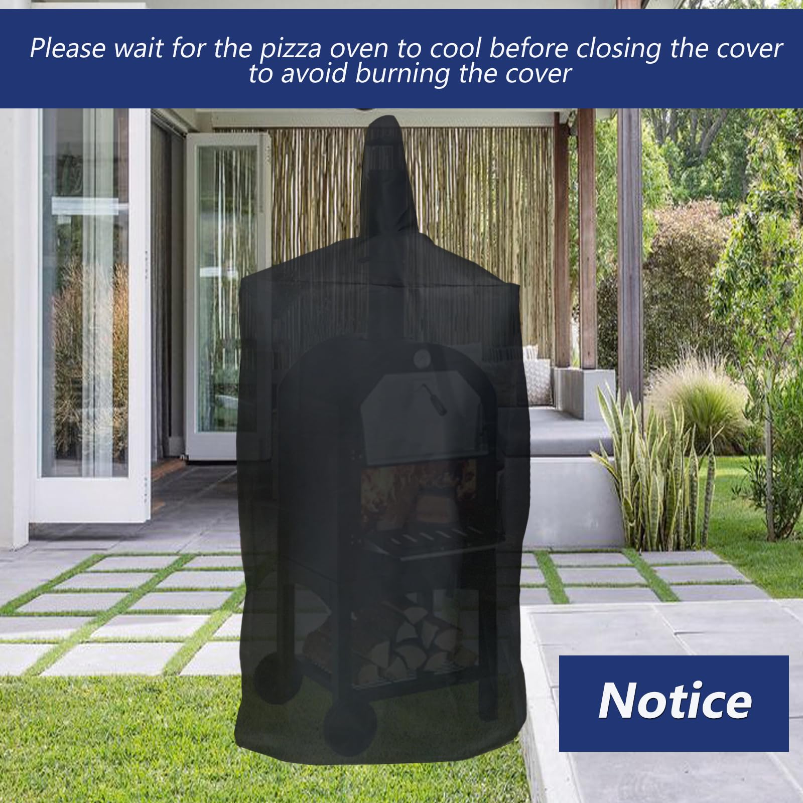 Copertura per forno per pizza, impermeabile, copertura protettiva 600D, resistente, Oxford a carbone, forno a carbone, barbecue