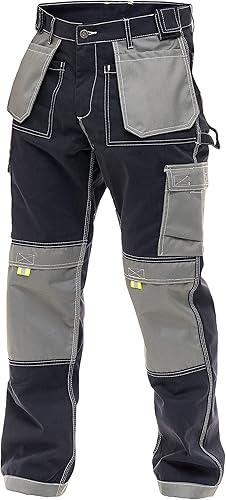 Miniatura 8 de FASHIO FF Pantalones de construcción para hombre, tácticos, de seguridad, cordura, reforzados, con múltiples bolsillos, para carpintero, pantalones
