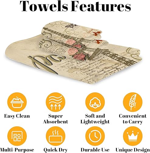 Vista 40 de Juego de toallas de baño de 3 piezas, 1 toalla de baño, 1 toalla, 1 toalla de mano, juego de toallas de algodón de secado rápido suave y absorbente