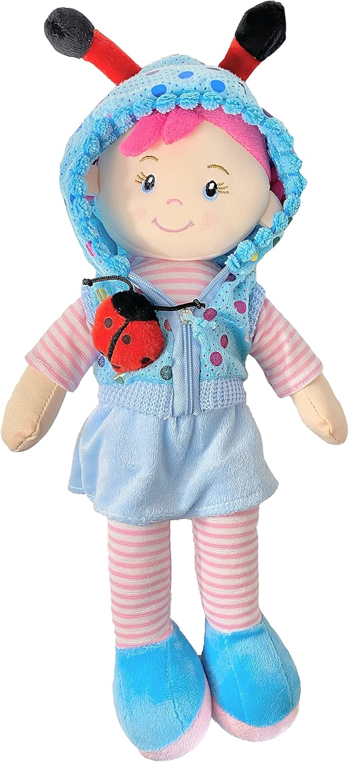 Making Believe Blue Love Bug Ladybug Plush Doll, 13"