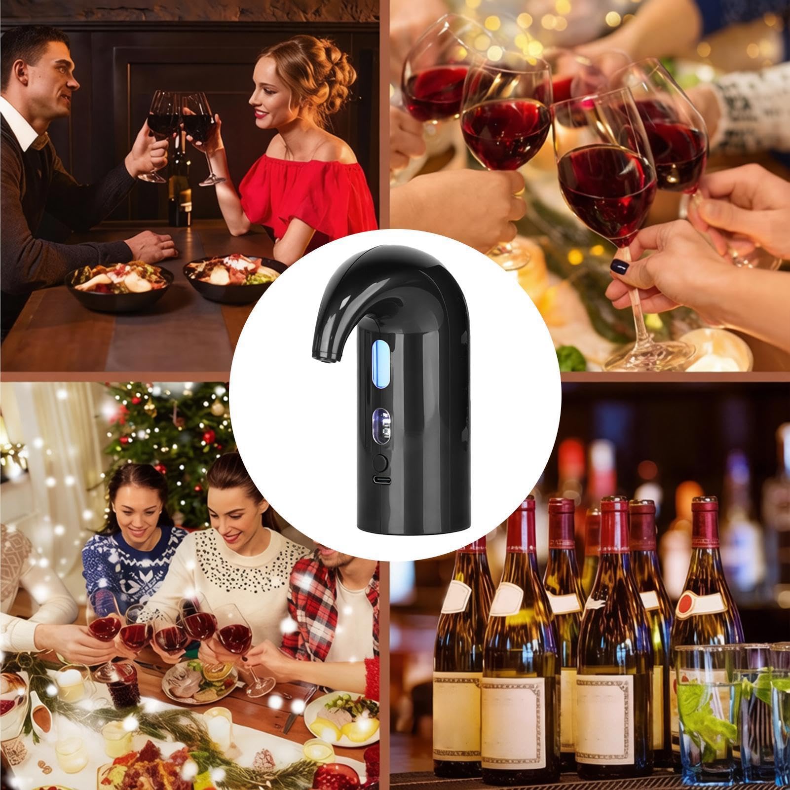 Aérateur-verseur de vin électrique Distributeur d'alcool électrique | Verseur à Vin Rechargeable Pour Whisky et Spiritueux Soirées Anniversaires