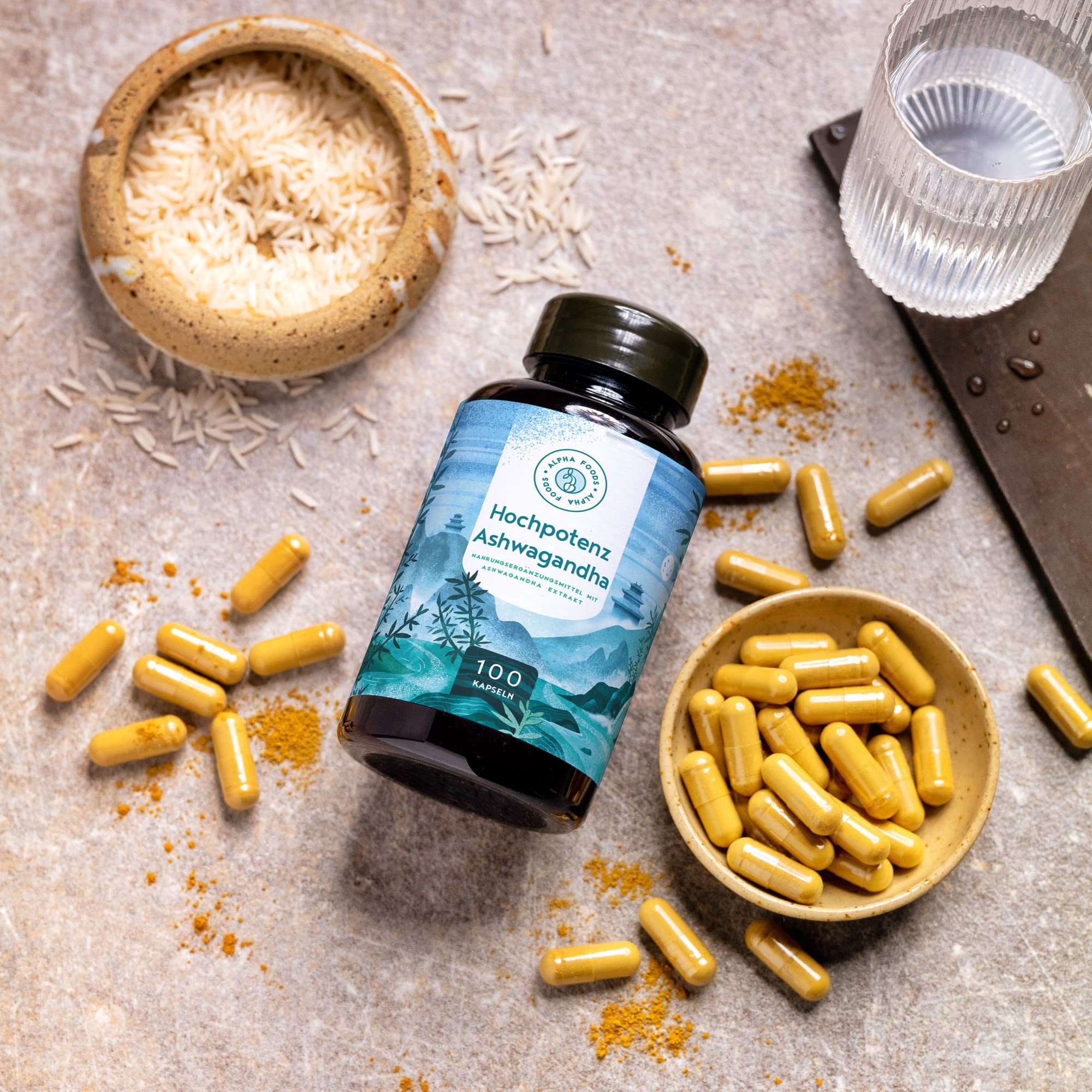 Ashwagandha Kapseln hochdosiert - 500mg Ashwagandha Extrakt pro Tagesdosis mit 35mg Withanolide - indische Schlaf Beere - 100 vegane Kapseln