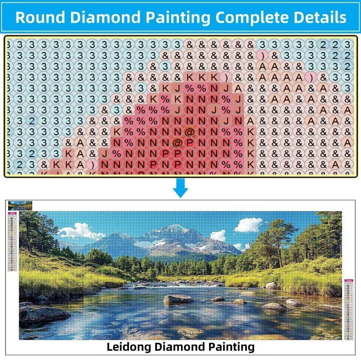 Obraz diamentowy 5D dla dorosłych, do malowania, krajobraz, obraz "zrób to sam", obraz do malowania diamentami dla dzieci (80 x 200 cm), zestaw do malowania kryształkami, dekoracja ścienna 8E-6388