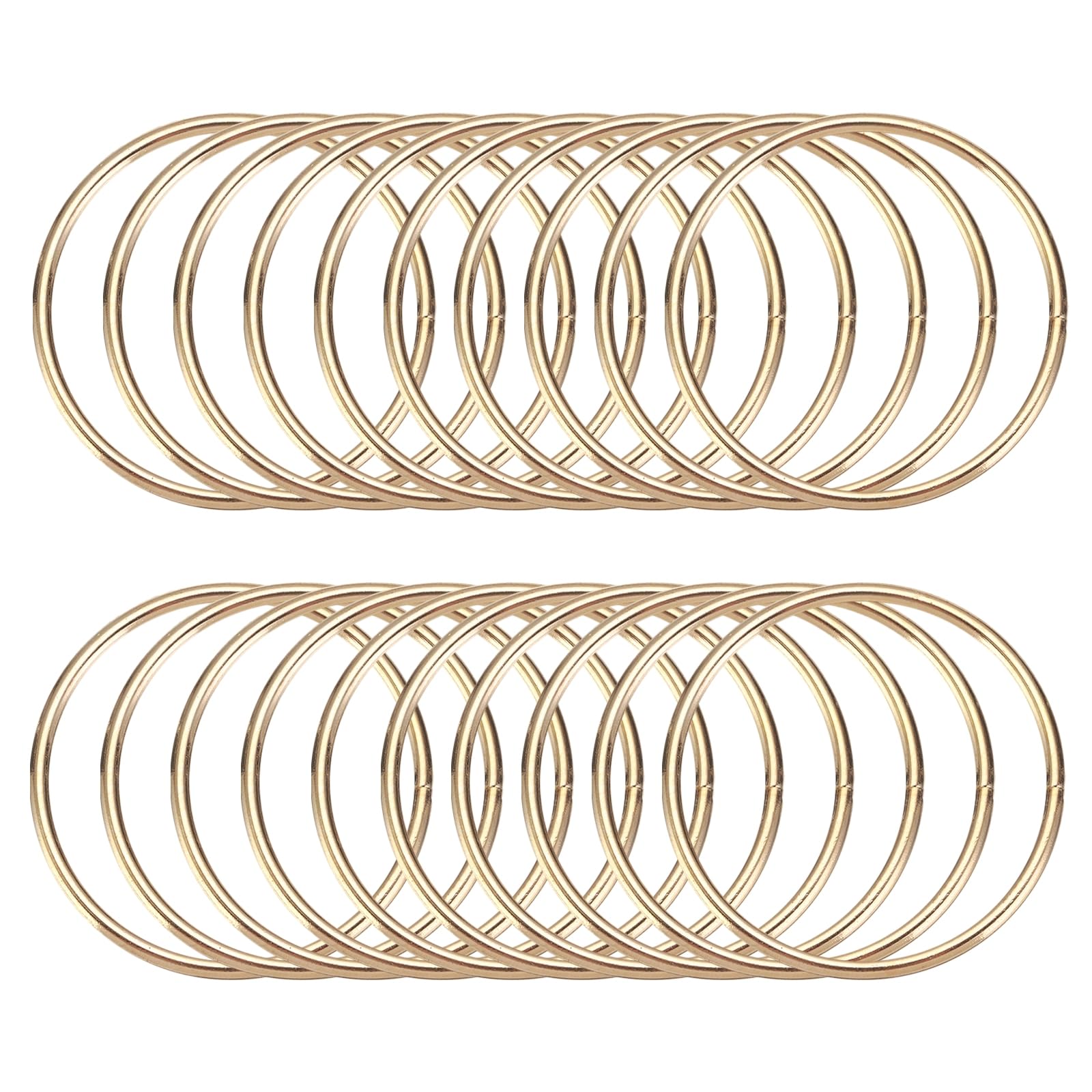 sourcing map 20 Pcs Dream Catcher Rings,Metal Crafts Hoops Floral Hoop 2 Inch Macrame Hoops Rings for DIY Crafts Wreath Making Supplies Plant Hangers, Gold