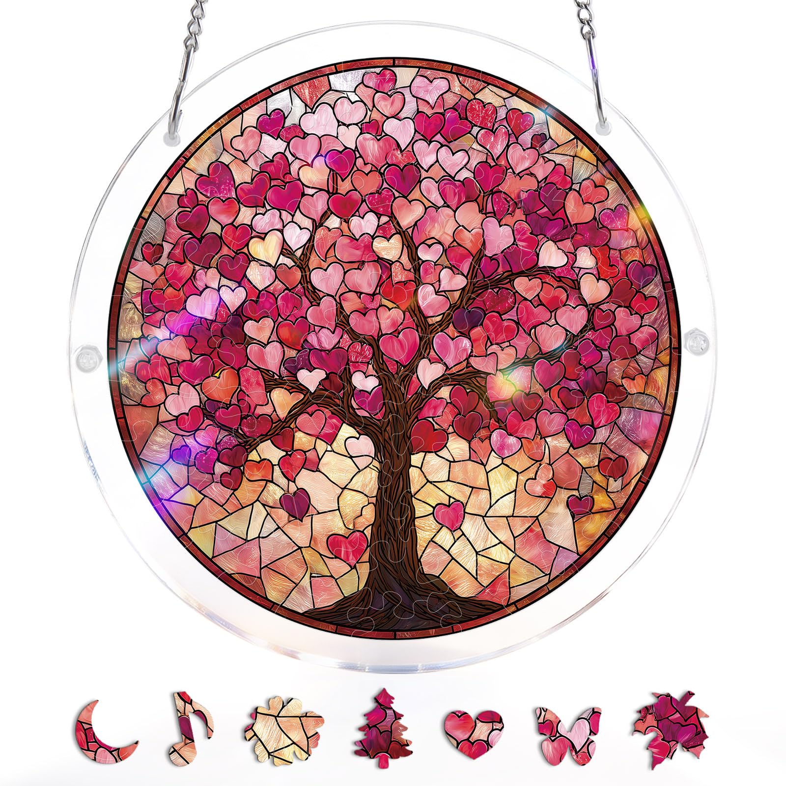 Acrylic Puzzle Window Hanging, Colorful Starry Moon Cat Sun Catchers Panel SunCatchers 83 Pieces Puzzles Decor for Birthday Women, Men, Wife, Aunt, and Mom 7.36 in — view 18
