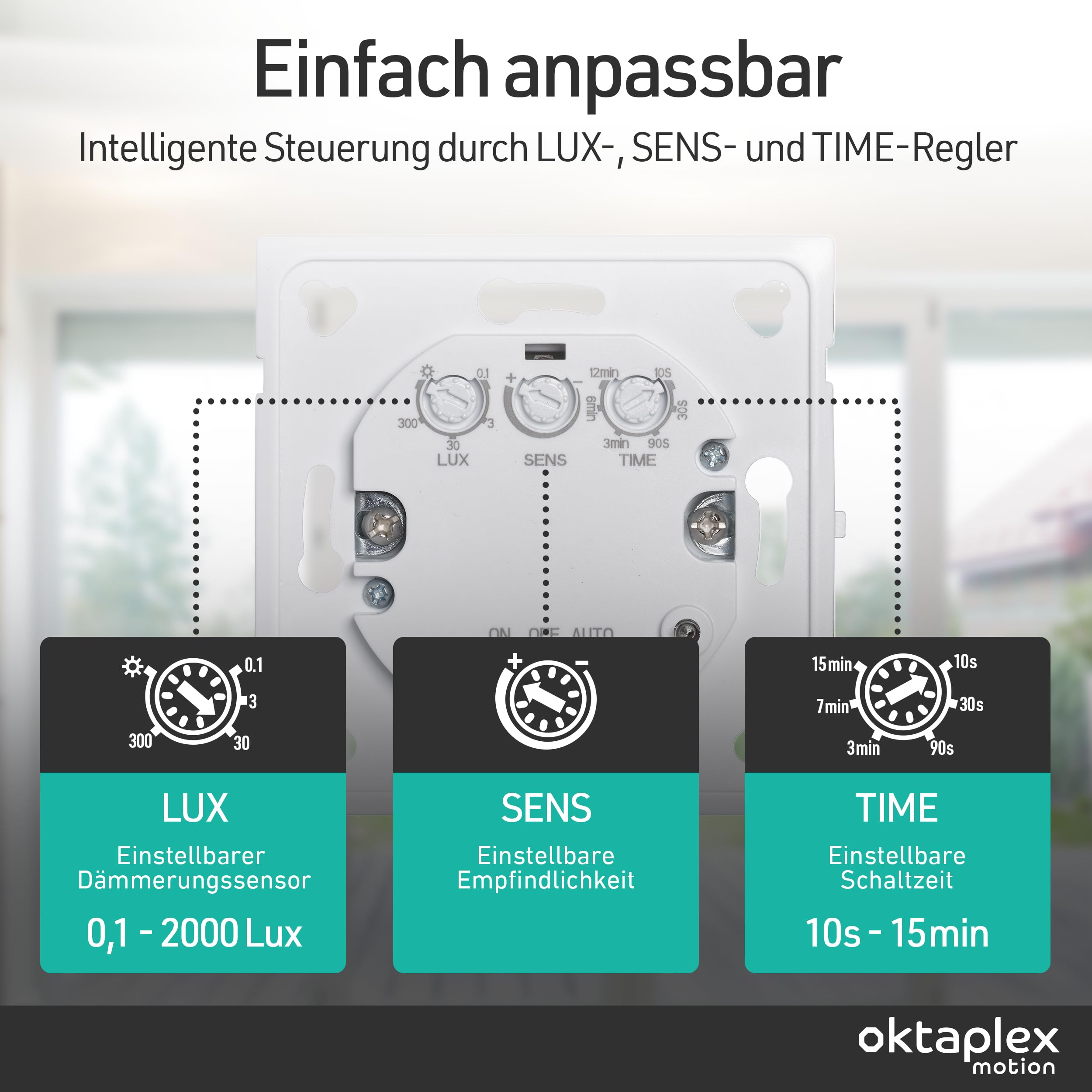 Oktaplex Fee 2er Set Bewegungsmelder Unterputz Weiss