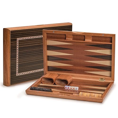 Yellow Mountain Imports Jeu de Backgammon avec incrustations en Bois,