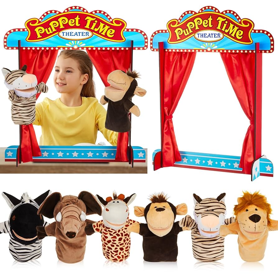 Amazon.co.jp: Seenelling 木製パペットショーシアター 子供用