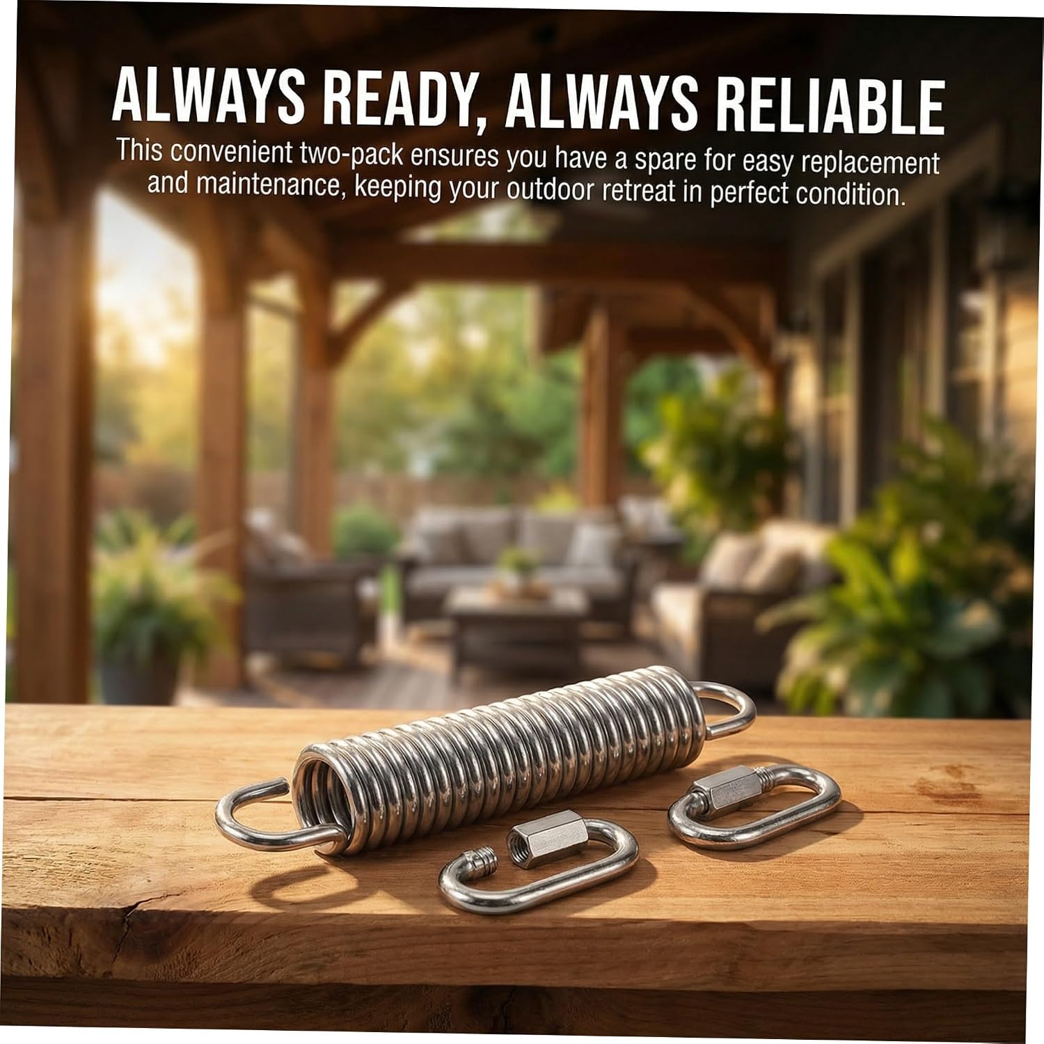 BESPORTBLE Heavy Duty Hammock Chair Spring with Closed Rings, 6mm Carbon Steel Extension Tension Springs, 2 Sets Patio Swing Replacement for Indoor Outdoor Hanging Chairs and Garden Playsets