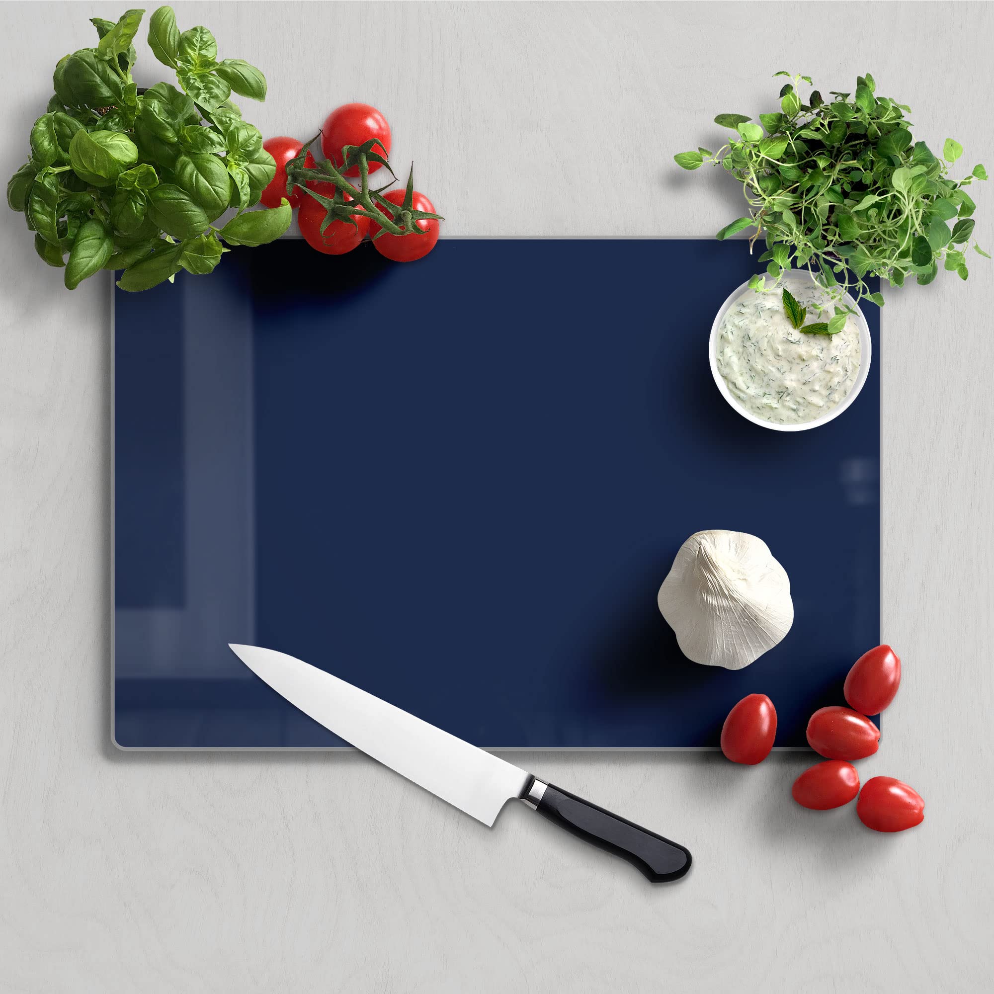 Glazen snijplank, 3 stuks, gehard snijplank met antislip siliconen voetjes, hittebestendige glasplaat, ideaal voor aanrecht of tafel (40 x 30 x 30 x 20 cm 18 x 13 cm
