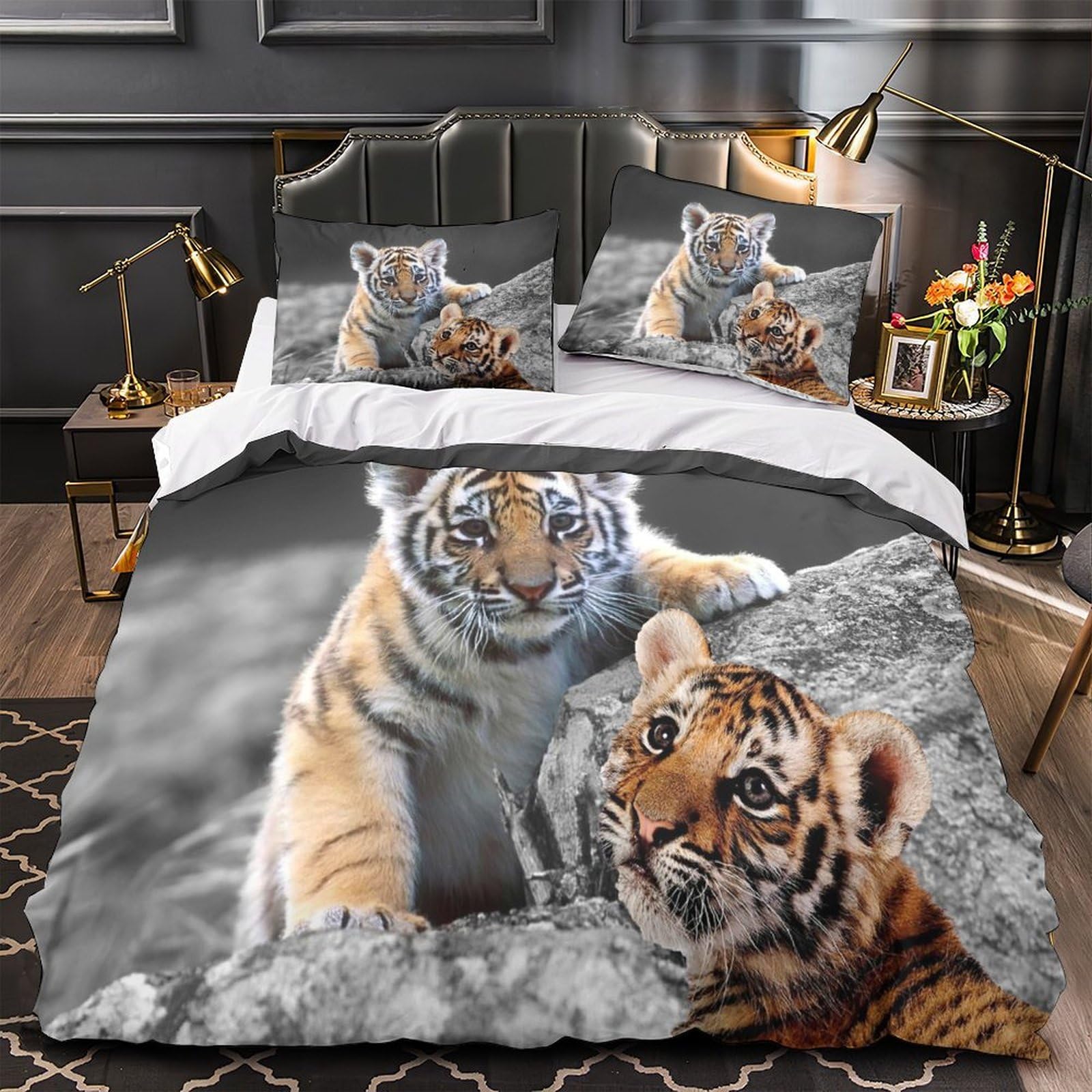 Housse de couette araignée anti-allergie parure de lit microfibre douce zippée 260x220