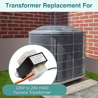 46-24124-06 HVAC Transformer 40 VA 120/24V | Replacement for Furnace 46-24124-06 BE161640GDD 29M7101,120V to 24V AC HVAC Furnace Transformer Channel 2 Hole Mount