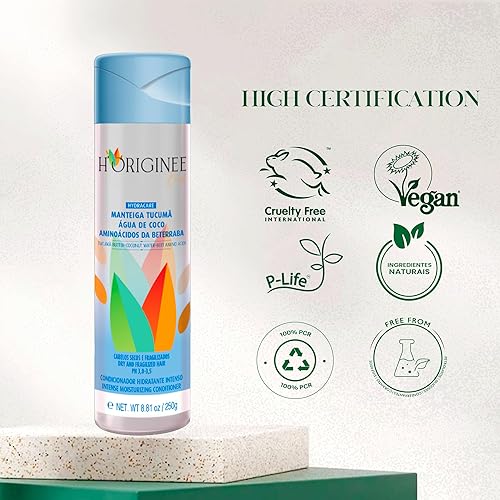 Miniatura 6 de Hydracare Tucumã - Acondicionador de mantequilla - VEGANO - Hidratación, brillo y suavizado - Agua de coco y aminoácidos de remolacha - Libre de