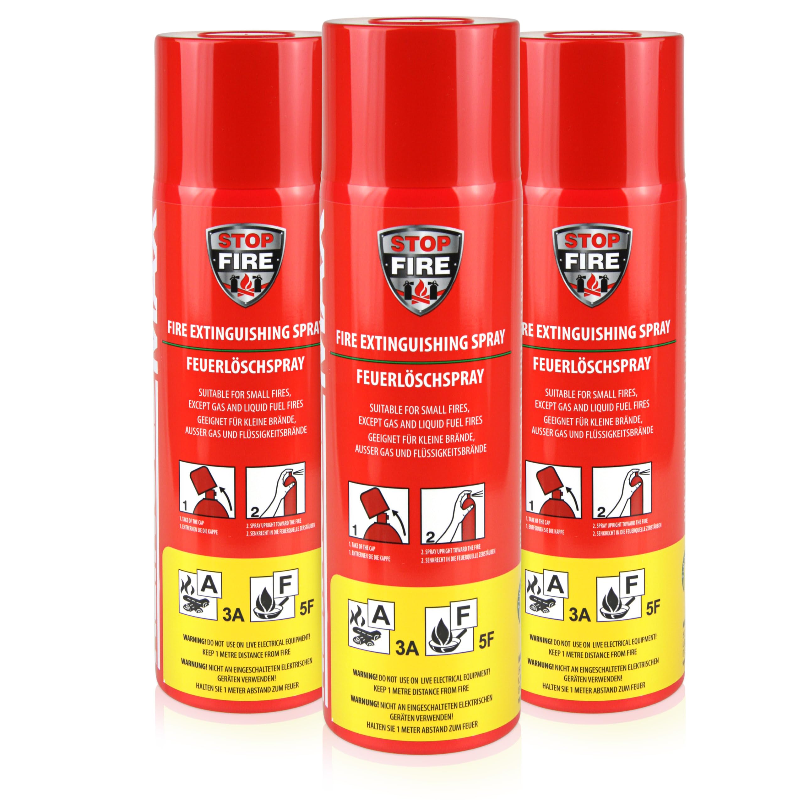 Höfer Chemie 3 x 500g Fire Extinguishing Spray for Class A & F Fires