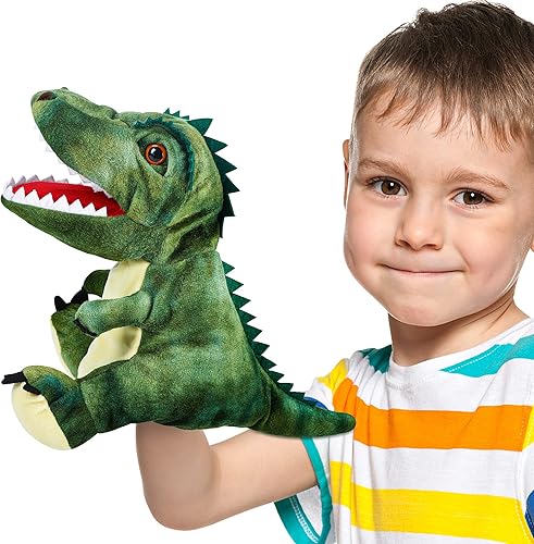 Juguetes de peluche de dinosaurios, títeres de mano de dinosaurio, juguetes para niños, animales de peluche, juegos interactivos para niños y niñas
