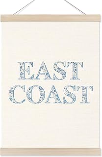 Koesus East Coast Beach Wall Art Poster Hanger Frame 12x16 Inch, Coastal Granddaughter Room Decor, Trendy Blue Coastal Canvas Pictures Prints Framed Wall Decor for Home Bedroom Living Room