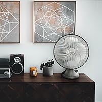 Vista 2 de Vornado Silver Swan - Ventilador oscilante vintage, níquel cepillado