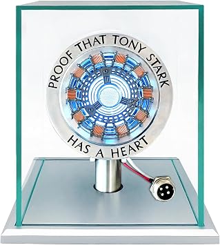 Arc Reactor 11 Ratio Vibration Sensing LED Light with Display Case | USB Connection, For Collections, Has a Heart