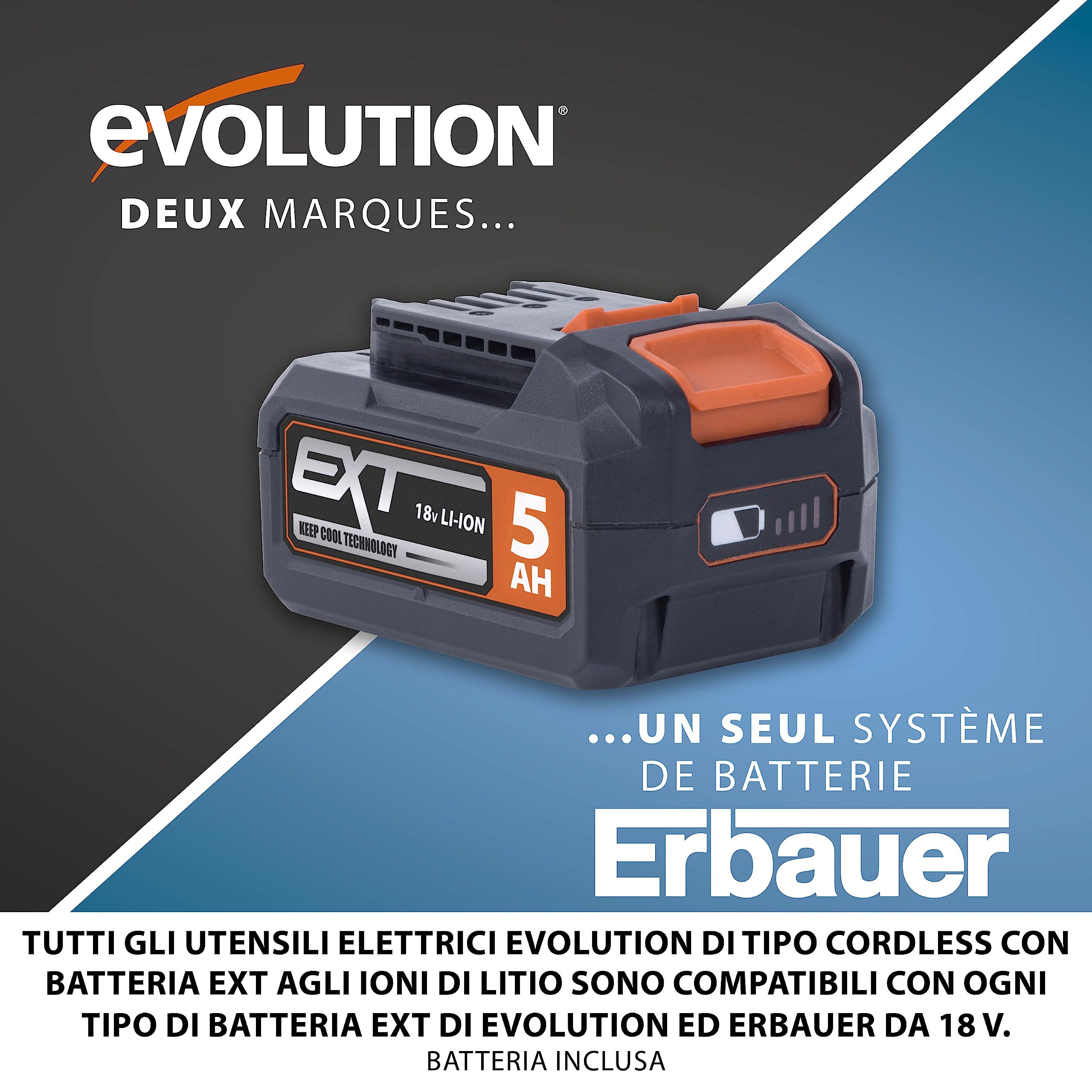 Evolution Power Tools R120MXR-LI (Caricata) - Miscelatore Senza Fili, Portatile, Pagaia Inclusa (Perfetto Per Gesso, Vernice, Malta, Cemento), Batteria E Caricabatteria Inclusa