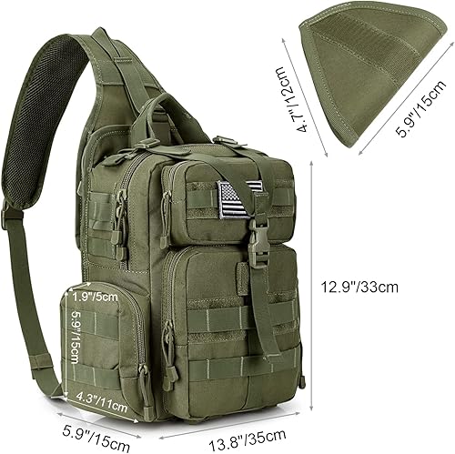Miniatura 3 de G4Free - Mochila táctica grande para uso diario (EDC) con bandolera, mochila militar Molle, mochila de hombro con una sola correa para hombres  EDC,