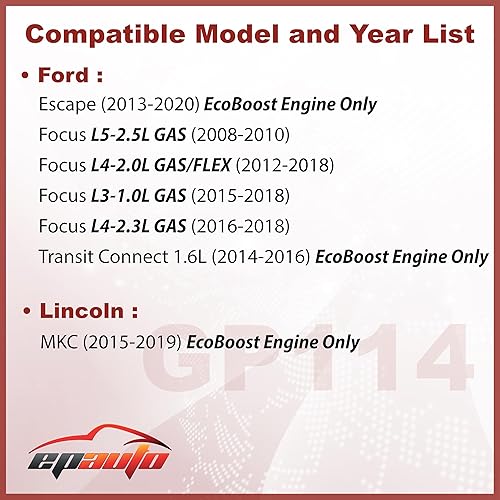 Miniatura 2 de EPAuto GP114 (CA11114) Engine Air Filter Replacement for Ford Escape 1.5L/1.6L/2.0L (2012-2020), Focus Gas (2012-2018), Transit Connect 1.6L
