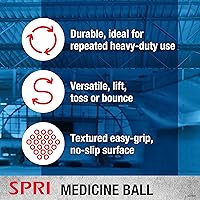 Vista 2 de SPRI Pelota medicinal - Pelota de entrenamiento de ejercicio para entrenamiento de resistencia - Superficie texturizada resistente de paredes