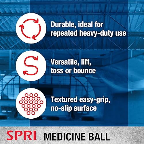 Miniatura 2 de SPRI Pelota medicinal - Pelota de entrenamiento de ejercicio para entrenamiento de resistencia - Superficie texturizada resistente de paredes